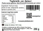 Tagliatelle con Spinaci 250g - Amaranto gluten free